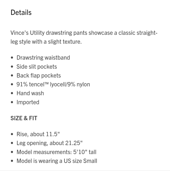 VINCE UTILITY HIGH RISE DRAWSTRING PANTS NAVY SZ SMALL - Picture 5 of 13